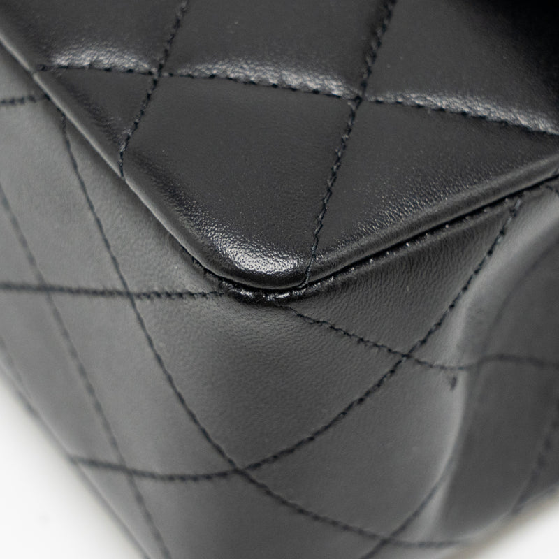 Chanel Small Classic Double Flap Bag Lambskin Black LGHW (Microchip)