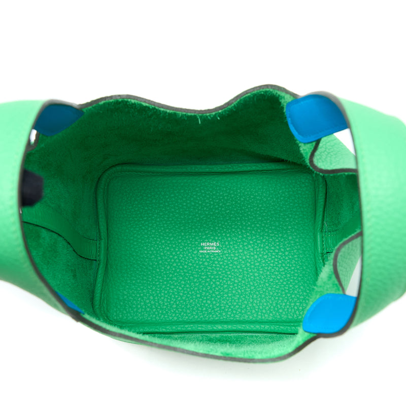 Hermes Picotin 18 Lock Bag Clemence Vert Comics/Bleu Frida SHW Stamp B
