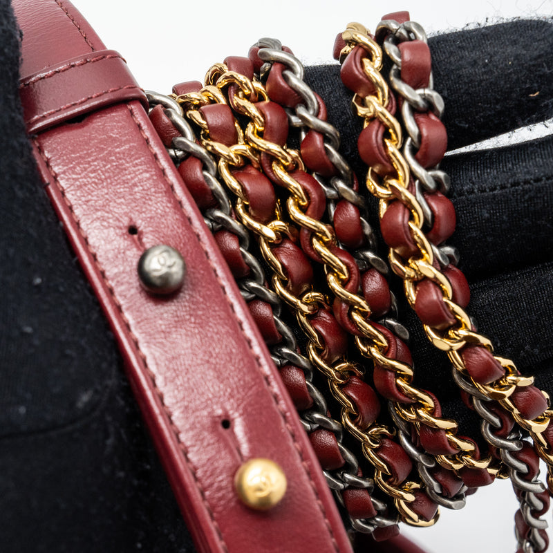 Chanel small Gabrielle hobo bag calfskin red multicolor hardware