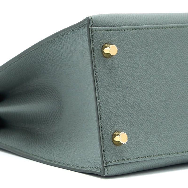Hermes Kelly 28 Epsom Vert Amande GHW Stamp Z
