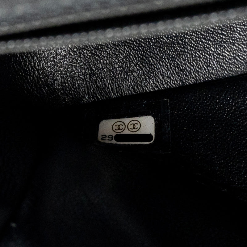 Chanel mini rectangular flap bag patent leather black LGHW