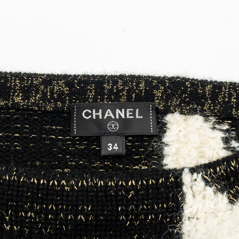 Chanel size 34 19A Pullover cashmere/silk/mohair Black/multicolour