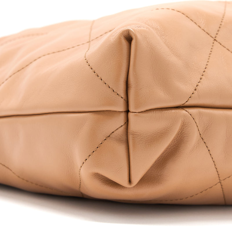 Chanel Medium 22 Bag Shiny Calfskin Caramel GHW (Microchip)
