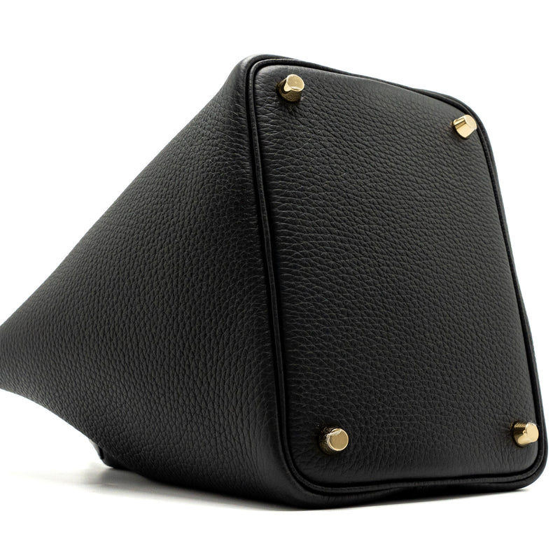 Hermers Picotin 18 Lock Bag Clemence Black GHW Stamp B