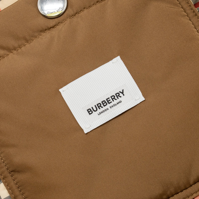 Burberry Size M Quilted Hooded Shell Jacket Polyamide Caramel