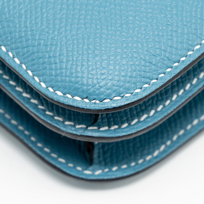 Hermes Mini Constance Epsom D2 New Blue Jean GHW Stamp W