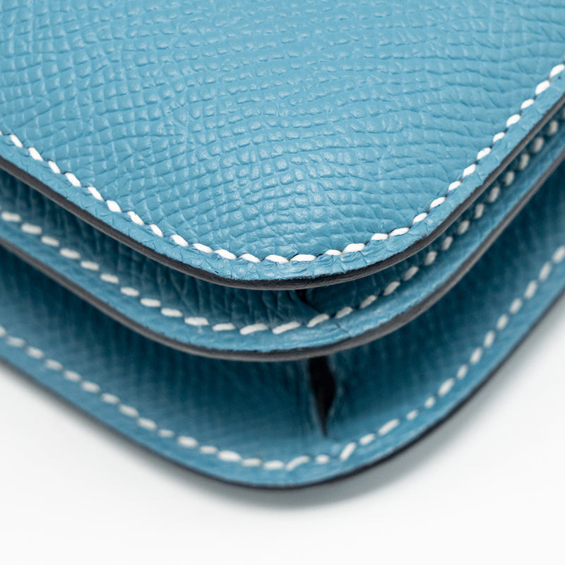 Hermes Mini Constance Epsom D2 New Blue Jean GHW Stamp W