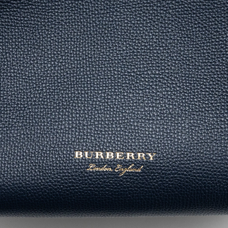 Burberry House Check Banner Tote bag calfskin navy/multicoloured GHW