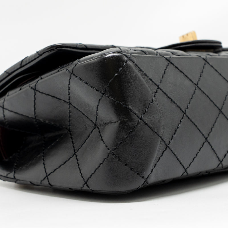 CHANEL Small 2.55 Reissue Flap Bag Aged Calfskin Black GHW