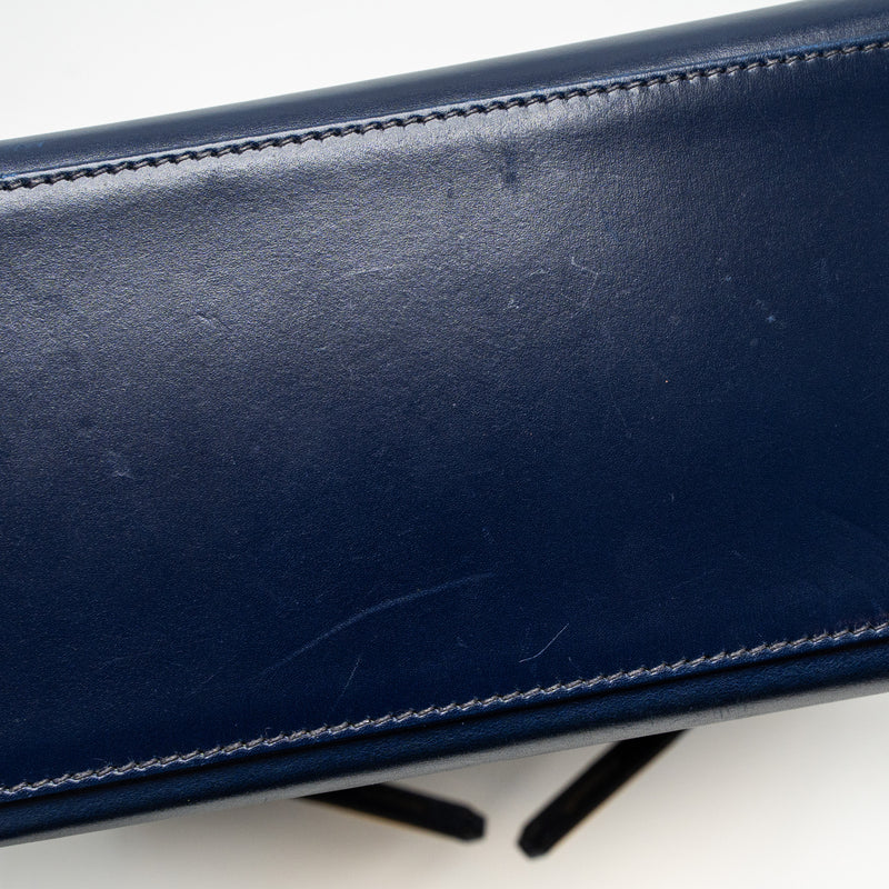 Hermes Kelly 32 Box Dark Blue GHW Circle Z
