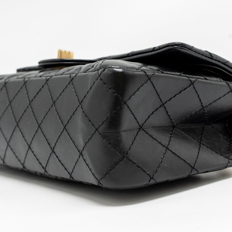 CHANEL Small 2.55 Reissue Flap Bag Aged Calfskin Black GHW