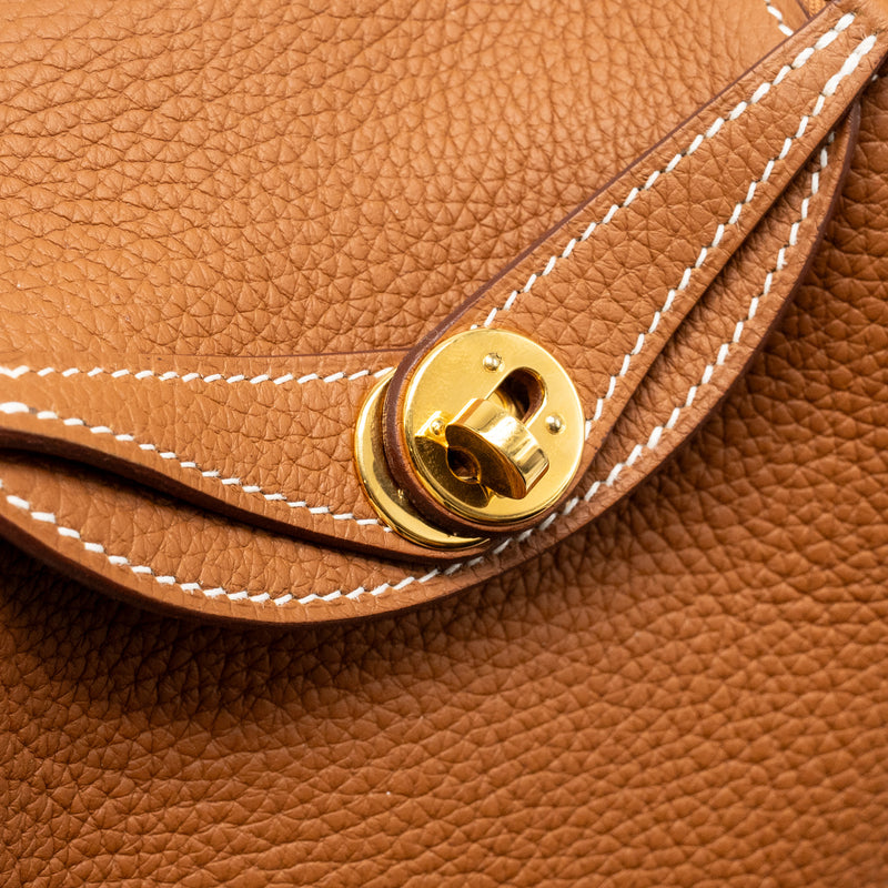 Hermes Mini Lindy Clemence Gold GHW Stamp U
