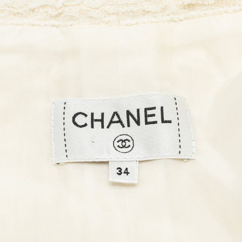Chanel size 34 wide leg pents tweed white