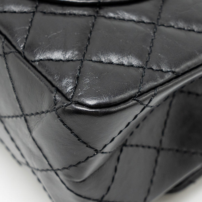 CHANEL Small 2.55 Reissue Flap Bag Aged Calfskin Black GHW
