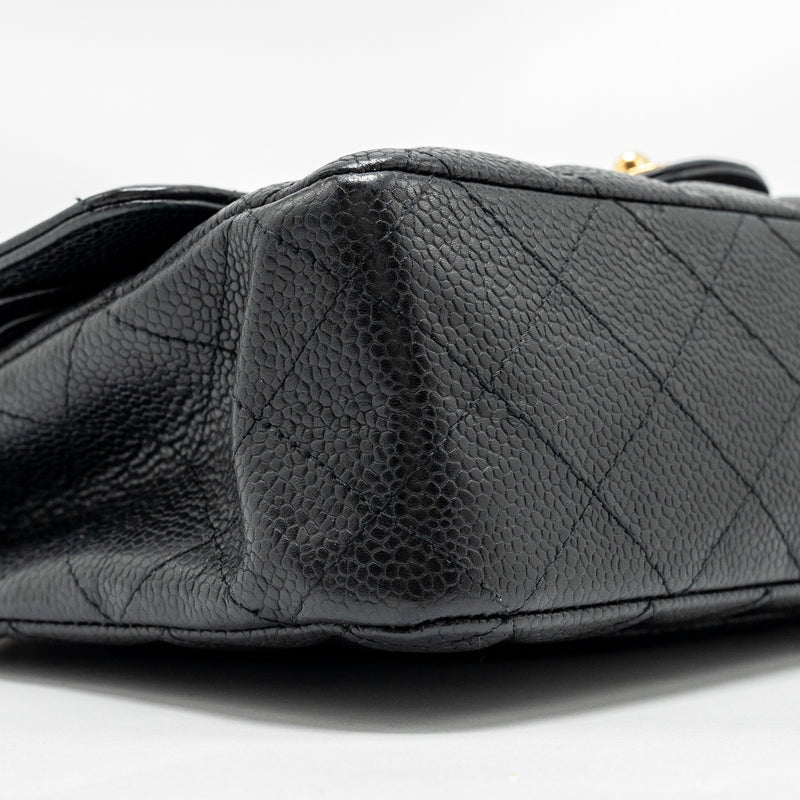 Chanel Medium classic double flap bag caviar Black GHW