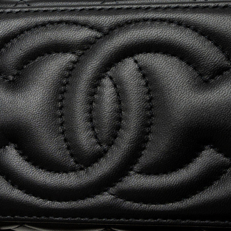 Chanel Pearl Crush Long Vanity with Chain Lambskin Black GHW (Microchip)