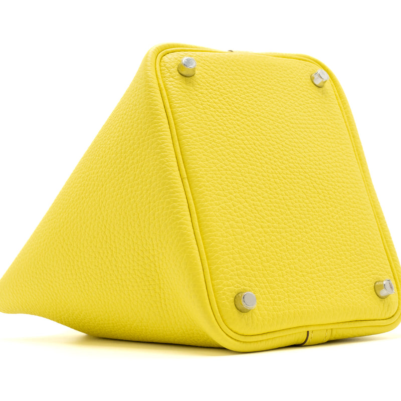 Hermes picotin 18 lock bag clemence Lime SHW stamp U