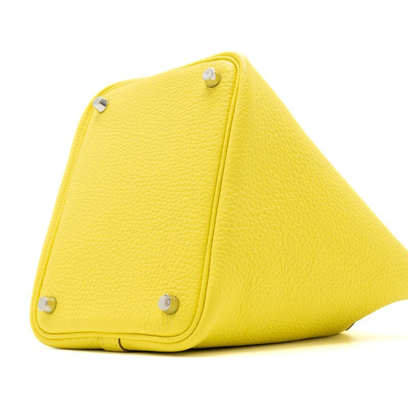 Hermes picotin 18 lock bag clemence Lime SHW stamp U