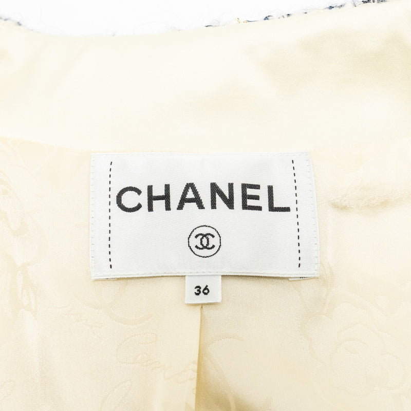 Chanel Size 36 18B Wool/Tweed Jacket Ecru/white