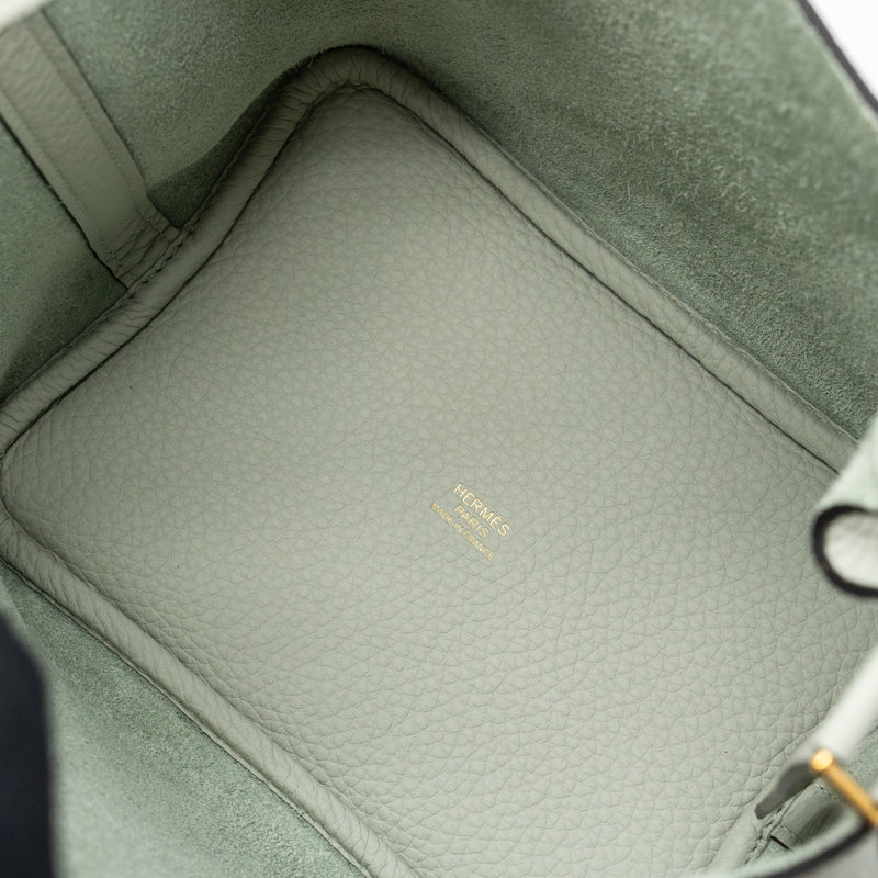 Hermes picotin 18 lock bag clemence gris neve GHW stamp B