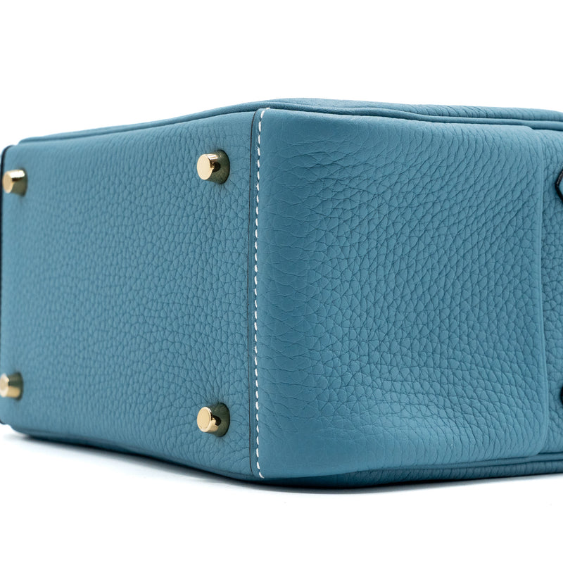 Hermes mini lindy clemence blue jeans GHW stamp B