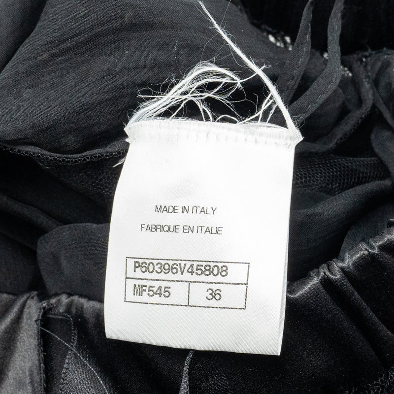 Chanel size 36 19C transparent pants polyamide/ silk black
