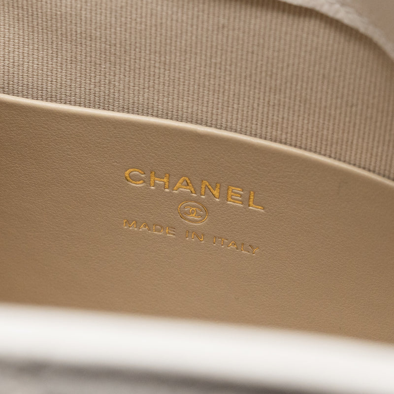 Chanel 25S Coco Crush Handle Bag Caviar White LGHW (Microchip)