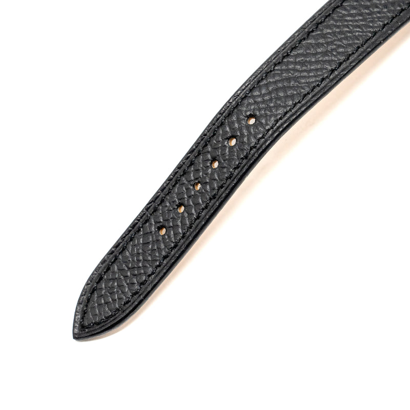 Hermes Cape Cod Watch, Small Model, 31mm Steel Case with Black Epsom Strap SHW