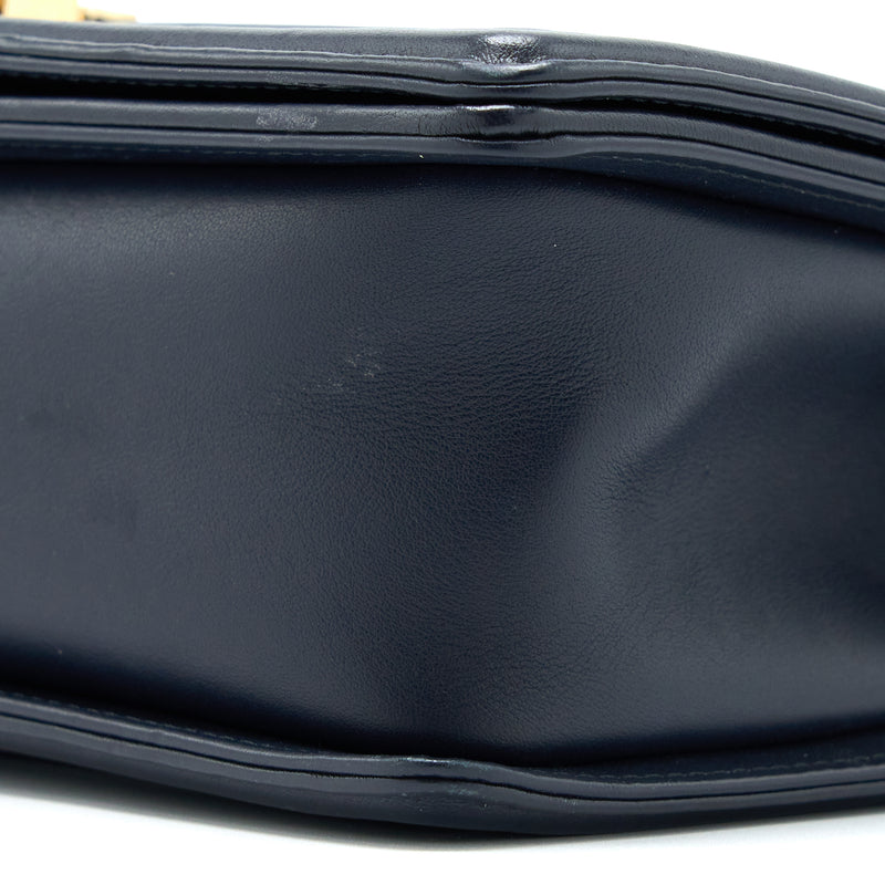 Chanel Medium Boy Bag Calfskin Navy LGHW