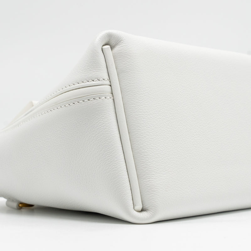 Hermes Mini 2424 24/24-21 Bag Evercolor/Swift New White GHW Stamp B