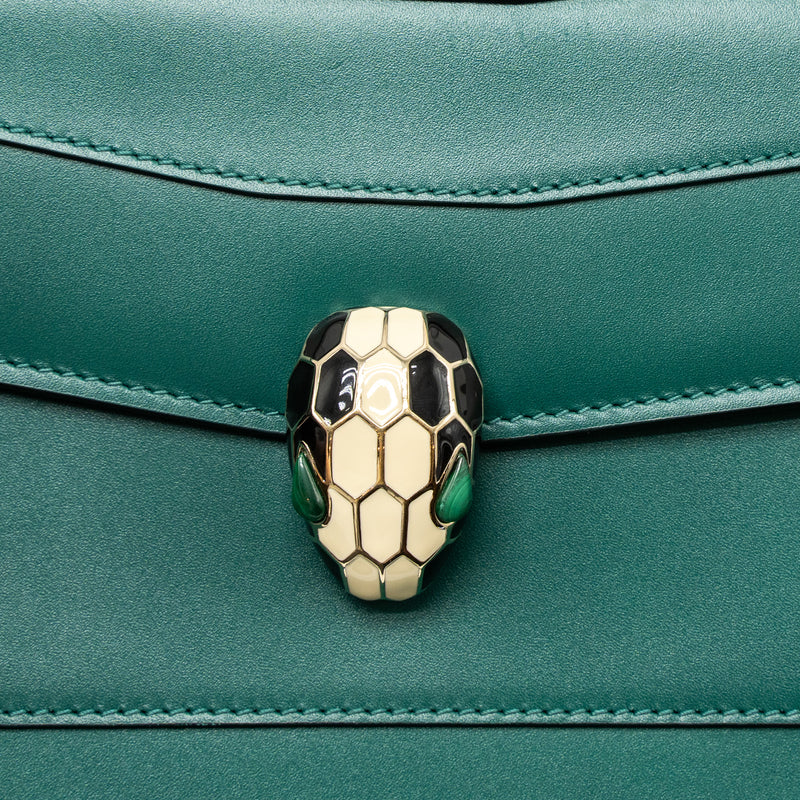 Bvlgari Serpenti Forever Shoulder Bag Calfskin Green LGHW