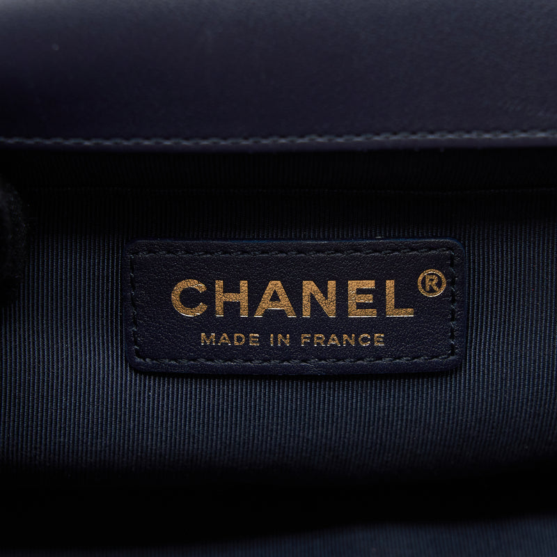 Chanel Medium Boy Bag Calfskin Navy LGHW