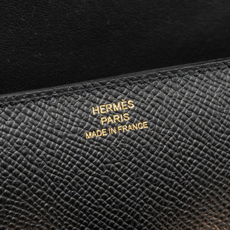 Hermes Constance Elan Epsom Black RGHW Stamp K