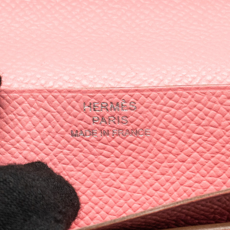 Hermes Bearn Long Wallet Epsom Rose Confetti SHW Stamp Square R