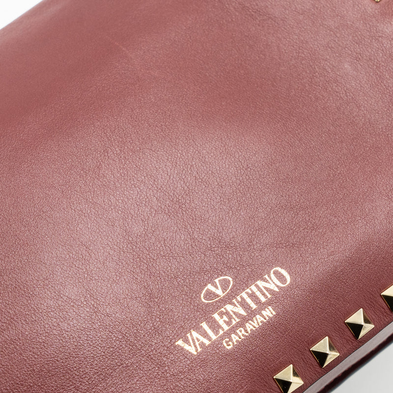 Valentino Rockstud Flap Bag Calfskin Red GHW