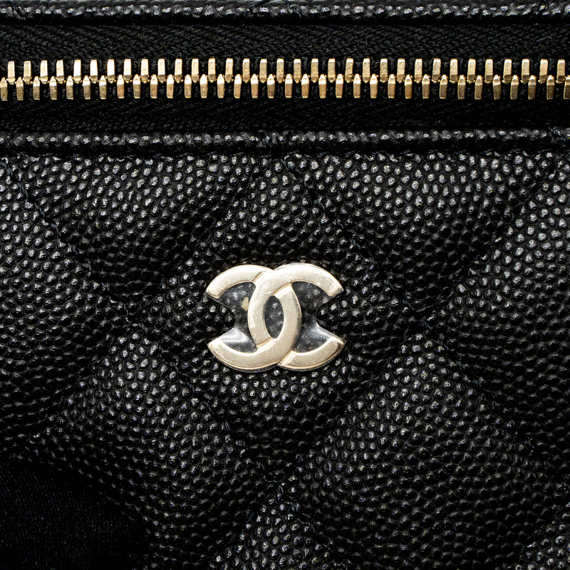 Chanel Mini Vanity With Chain Caviar Black LGHW (Microchip)