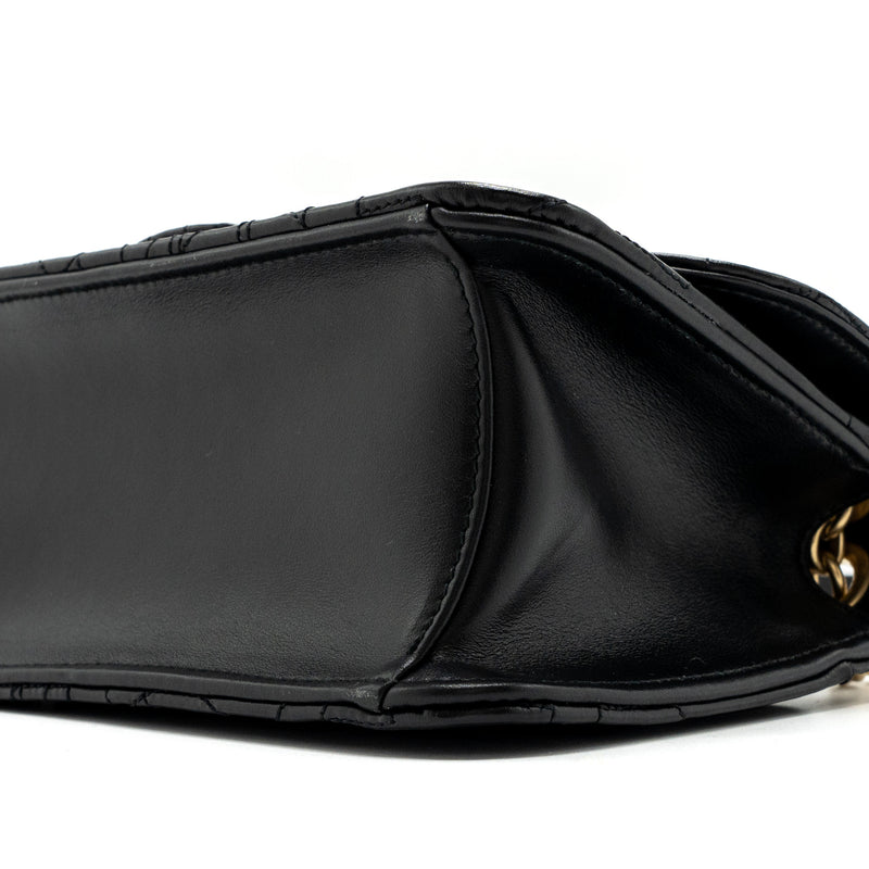 Salvatore Ferragamo glancing quilted leather shoulder bag calfskin black GHW