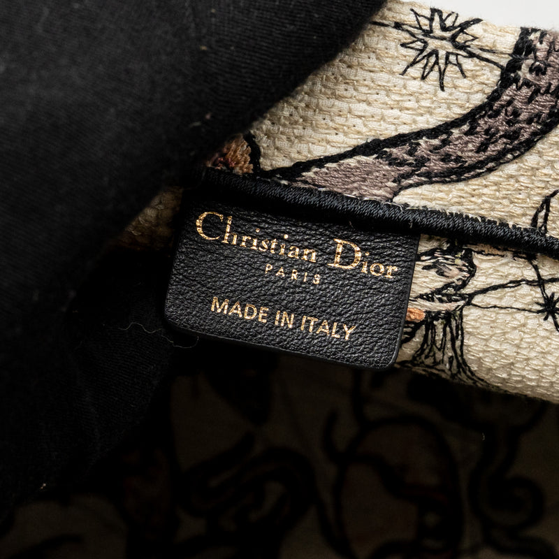 Dior Medium Book Tote Embroidery Canvas Multicolour