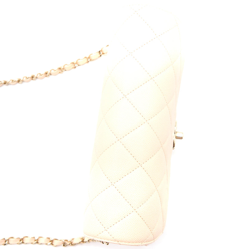 Chanel 21K Crossbody Bag Caviar Light Beige LGHW (Microchip)