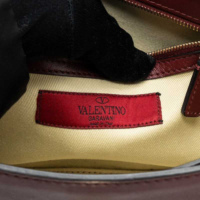 Valentino Rockstud Flap Bag Calfskin Red GHW