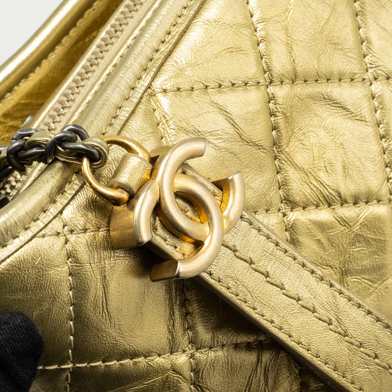 Chanel Gabrielle hobo bag calfskin metallic gold multicolour hardware