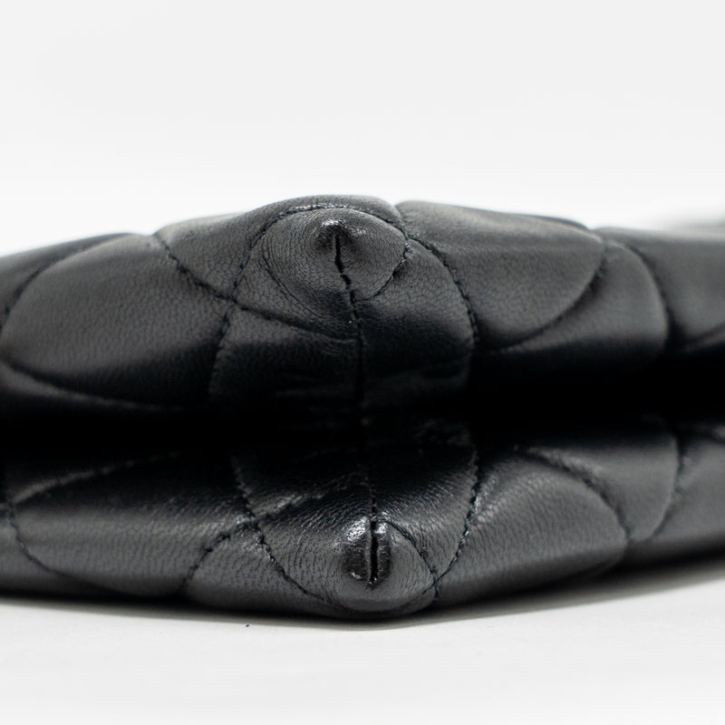 Chanel Coco Charms Chain Quilted Pouch Bag Lambskin Black LGHW