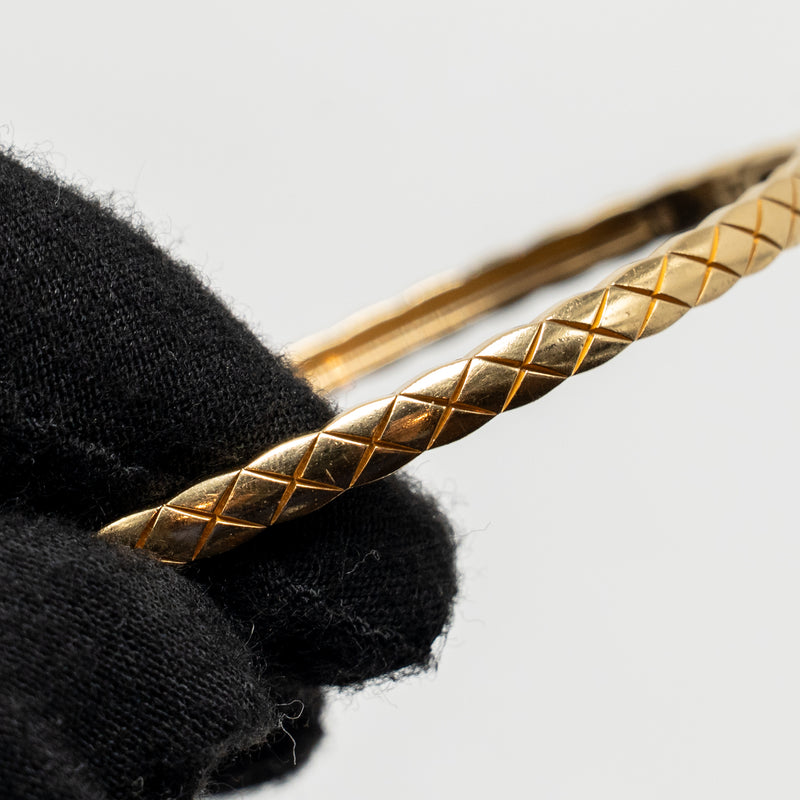 Chanel Size S Coco Crush Bracelet Quilted Motif, Mini Version, Yellow Gold