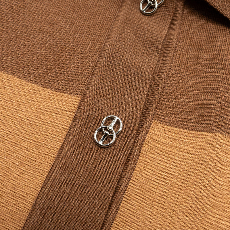 Hermes Size 34 Jacket Cashmere/ Silk Brown/Multicolour