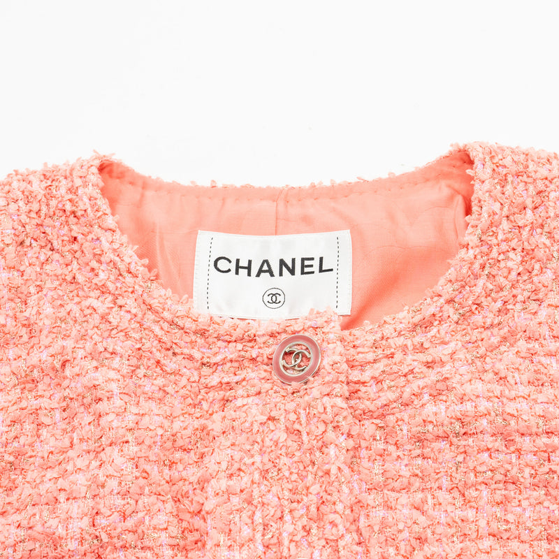 Chanel Size 36 20P Tweed Jacket Pink/Gold