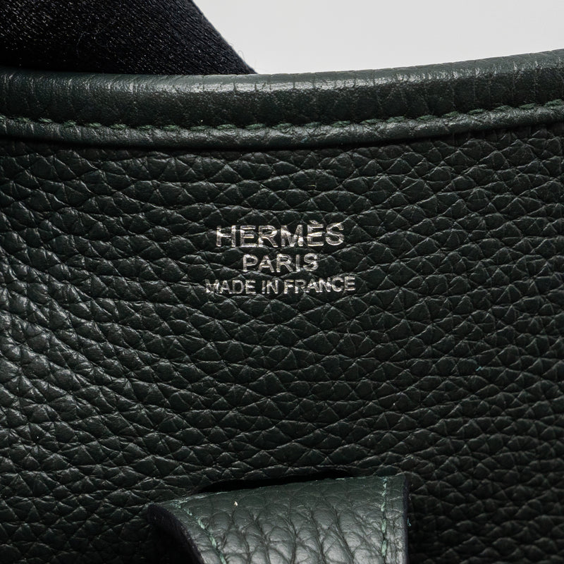 Hermes Evelyn 29 Clemence Dark Green SHW Stamp Square R
