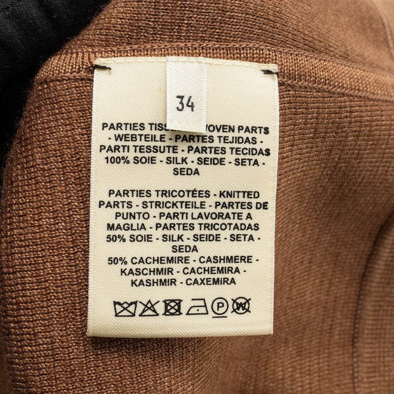 Hermes Size 34 Jacket Cashmere/ Silk Brown/Multicolour