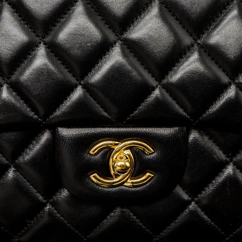 Chanel Maxi Classic Single Flap Bag Lambskin Black GHW