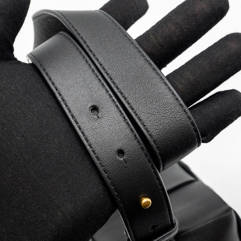 Bottega Veneta Cassette Belt Bag Lambskin Black GHW