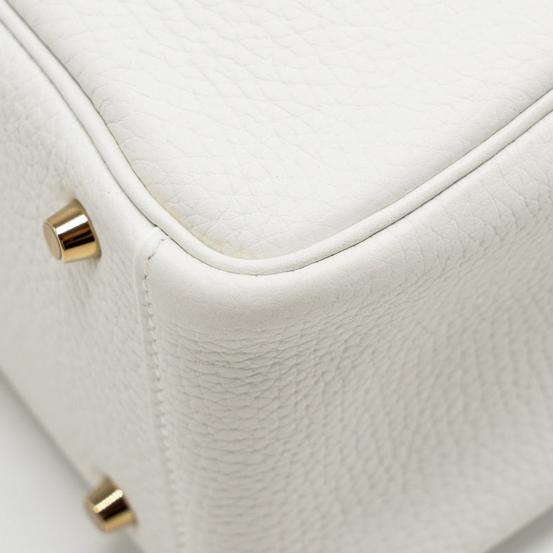 Hermes Mini Lindy II Clemence New White GHW Stamp W